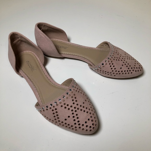 Shoes - Nicole ballet flats blush pink rhinestones size 6